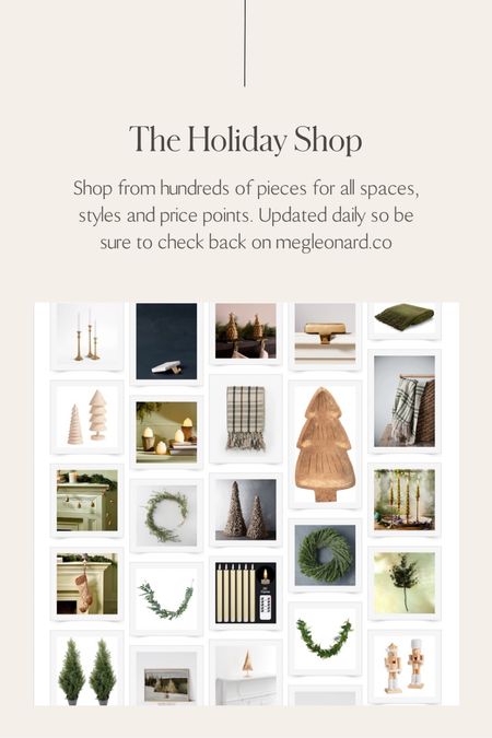 Holiday Decor Shop 

Shop from hundreds of pieces for all spaces, styles and price points. Updated daily so be sure to check back on megleonard.co

•
•
•
Holiday home, affordable holiday decor, faux garland, faux wreath, stockings, holiday decor, Christmas decor, fake Christmas tree, accent trees, Christmas style, holiday garland, holiday stems, holiday bells, decorative bells, candle holders, led lights, best Christmas tree neutral Christmas, wood Christmas decor, ceramic houses, holiday village , tree skirt, woven skirt, studio McGee, target home 

#LTKHoliday #LTKSeasonal #LTKhome