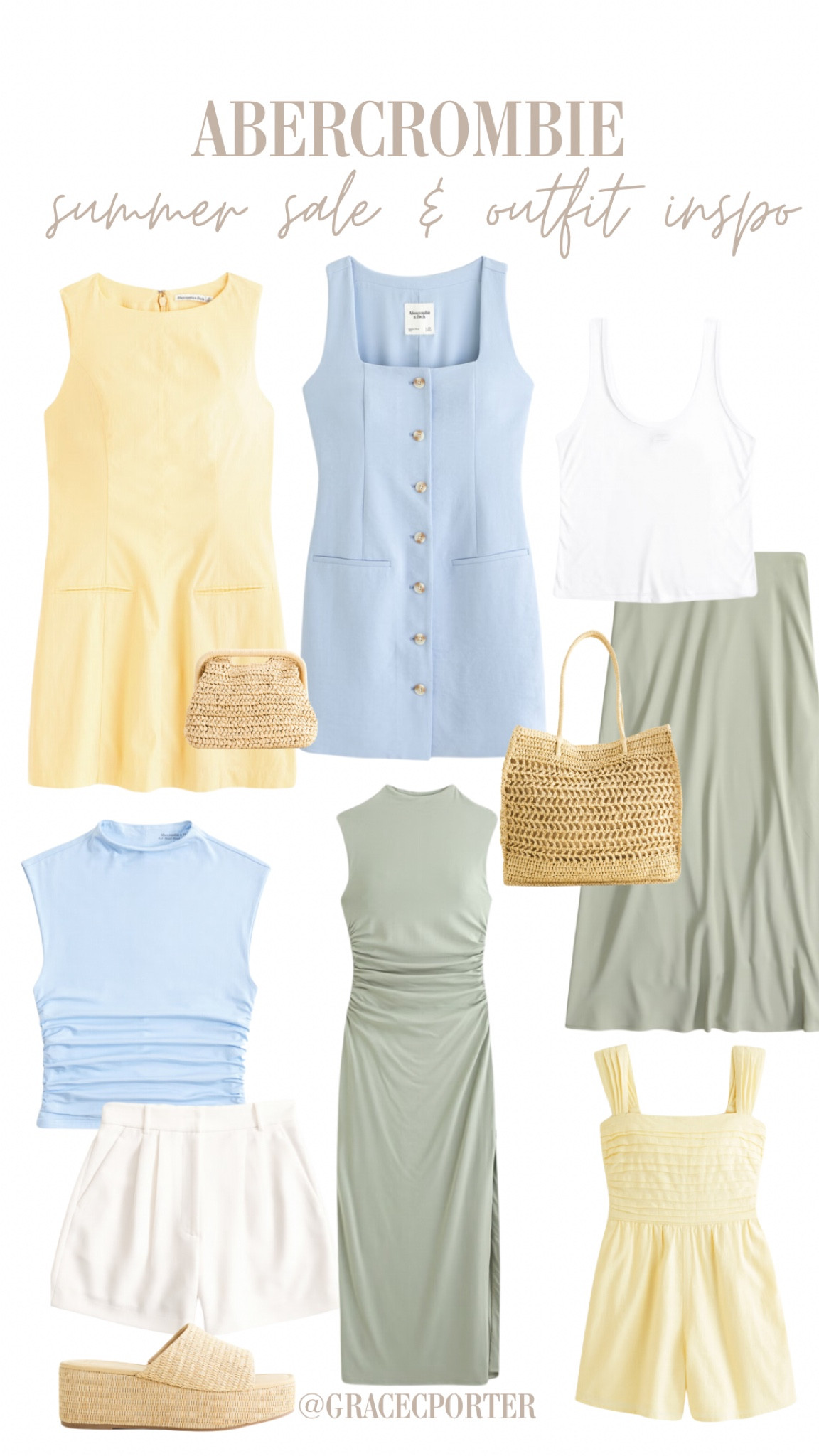 Abercrombie summer sale and outfit inspo!!! Love this neutral/muted but still colorful looks🤍🌱⭐️ Great outfits for late summer and to transition into fall:) 

#summerlooks #neutrallooks #sale #abercrombie #outfitinspo

#LTKStyleTip #LTKSummerSales #LTKSeasonal