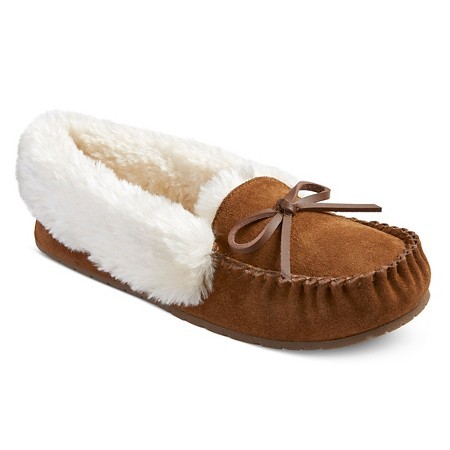Women's Tanisha Fur Top Suede Moccasin Slippers - Mossimo Supply Co.™ | Target