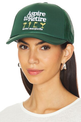 Motel Margarita Aspire To Retire Trucker Hat in Forest from Revolve.com | Revolve Clothing (Global)