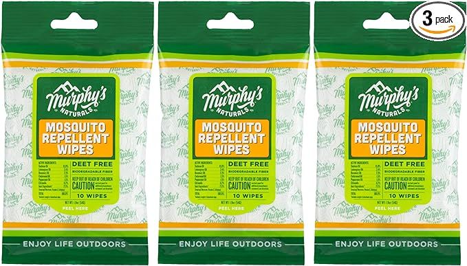 Murphy's Naturals Mosquito Repellent Wipes | DEET Free | Made with Plant Based Essential Oils | I... | Amazon (US)