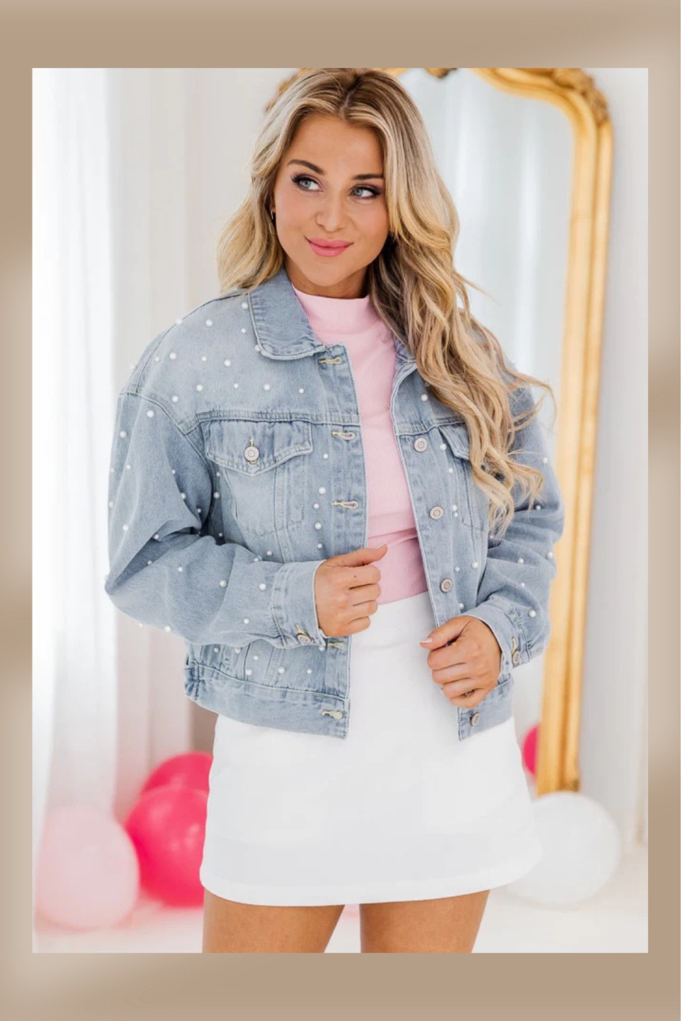 MEDIUM WASH PEARL DENIM JACKET

#LTKGiftGuide #LTKSeasonal