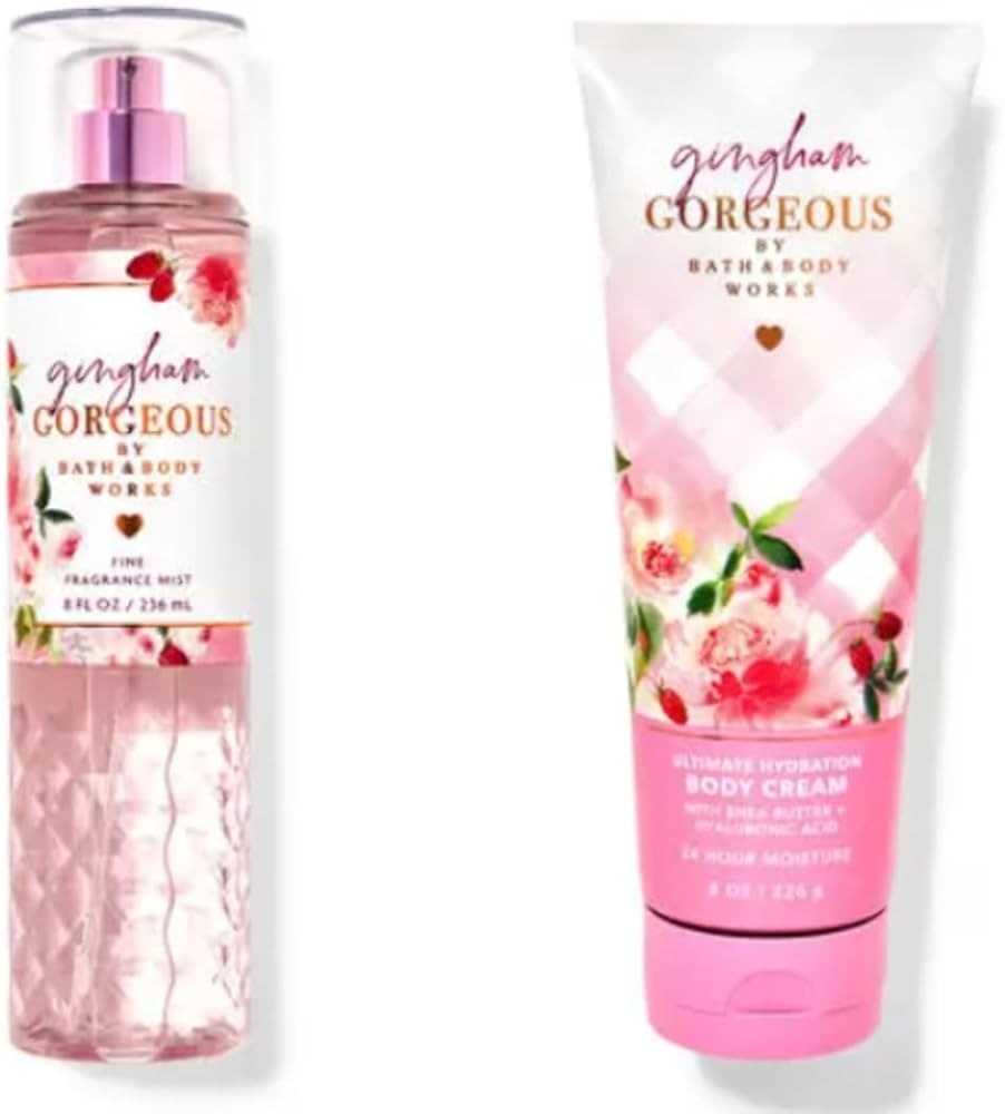 Bath and body Lotion, Perfume Mist, Shower Gel Fragrance Collection (Gingham Gorgeous Mist and Cr... | Amazon (US)