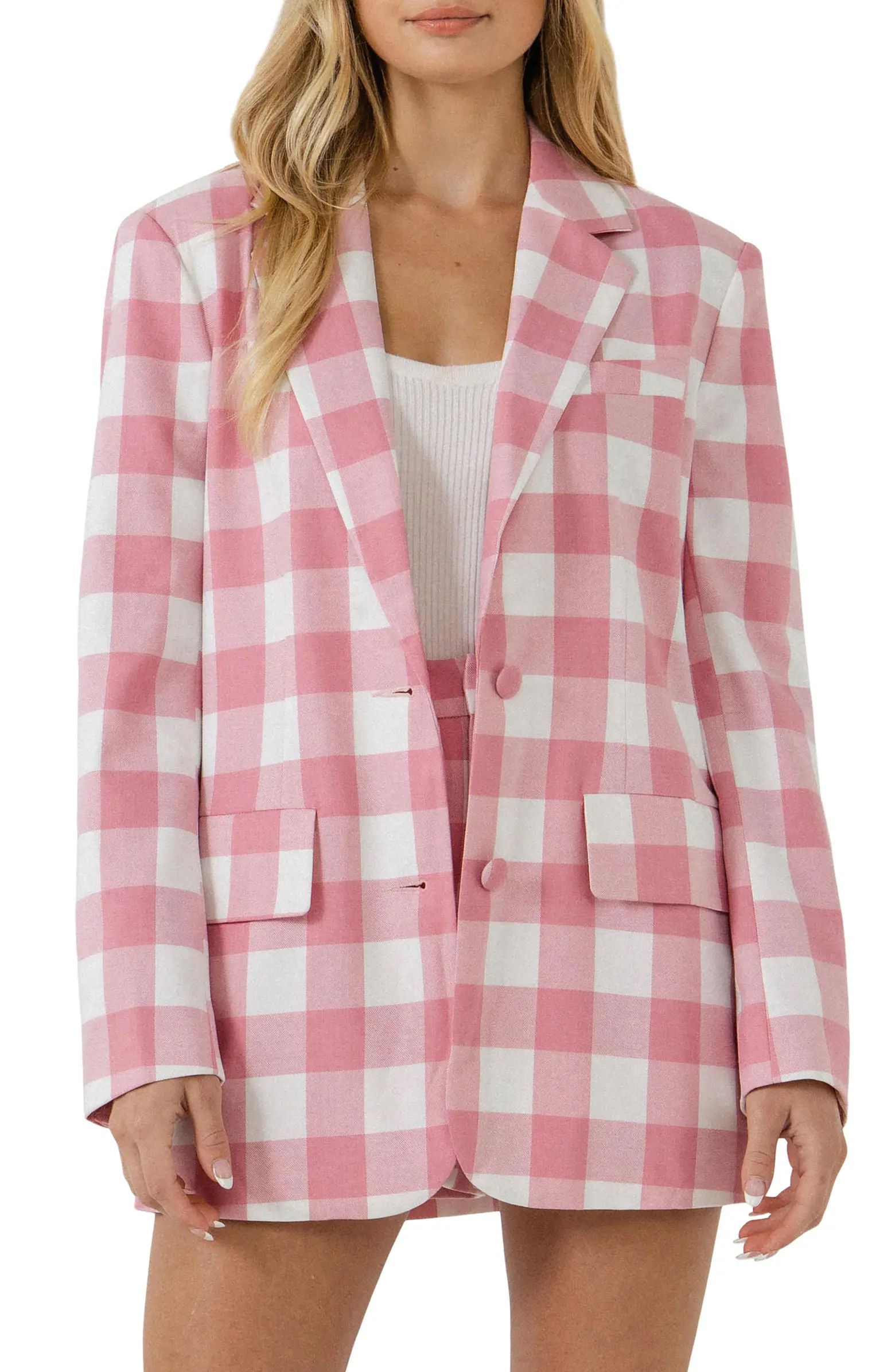 English Factory Gingham Check Blazer | Nordstrom | Nordstrom