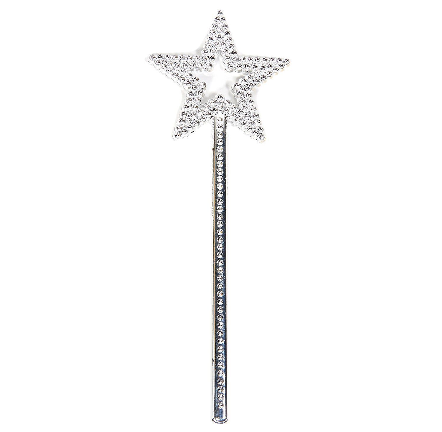 AKOAK Star Wand,13 Inches Silver Fairy Princess Angel Wand | Amazon (US)