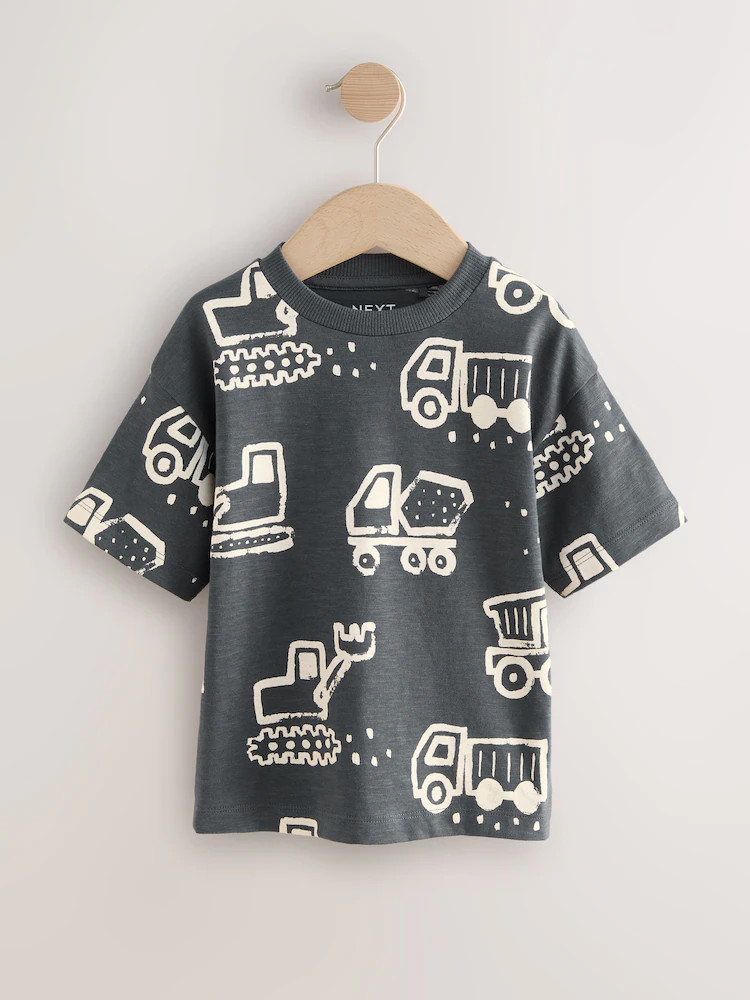 Black/White Digger Short Sleeve All-Over Print T-Shirt (3 Month-7 Years) (3mths-7yrs) | Next US