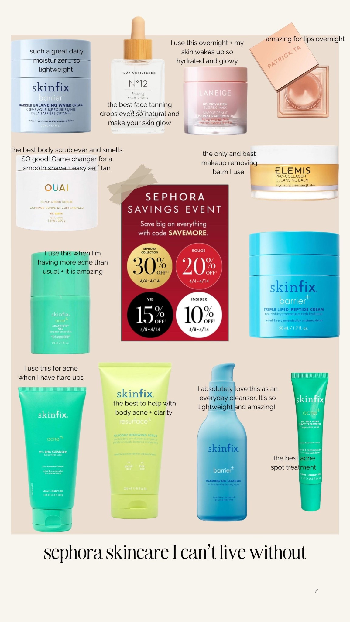 Sephora skin products I can’t live without! Use code SAVEMORE for up to 20% off!

#LTKFindsUnder100 #LTKBeauty #LTKSaleAlert