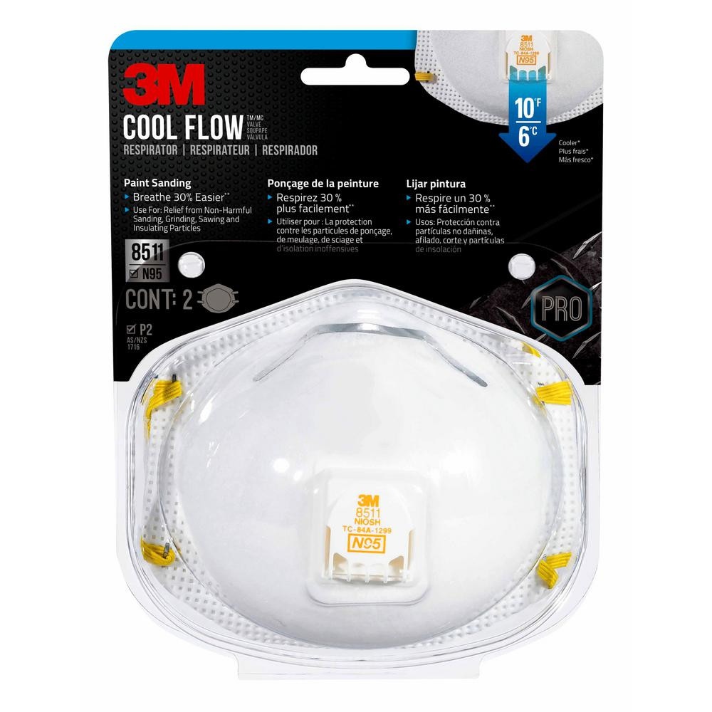 N95 Paint Sanding Valved Respirators Masks (2-Pack) | The Home Depot