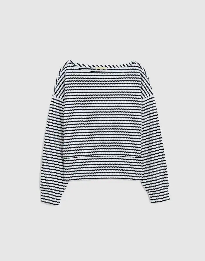 Textural-Stitch Boatneck Top | Madewell
