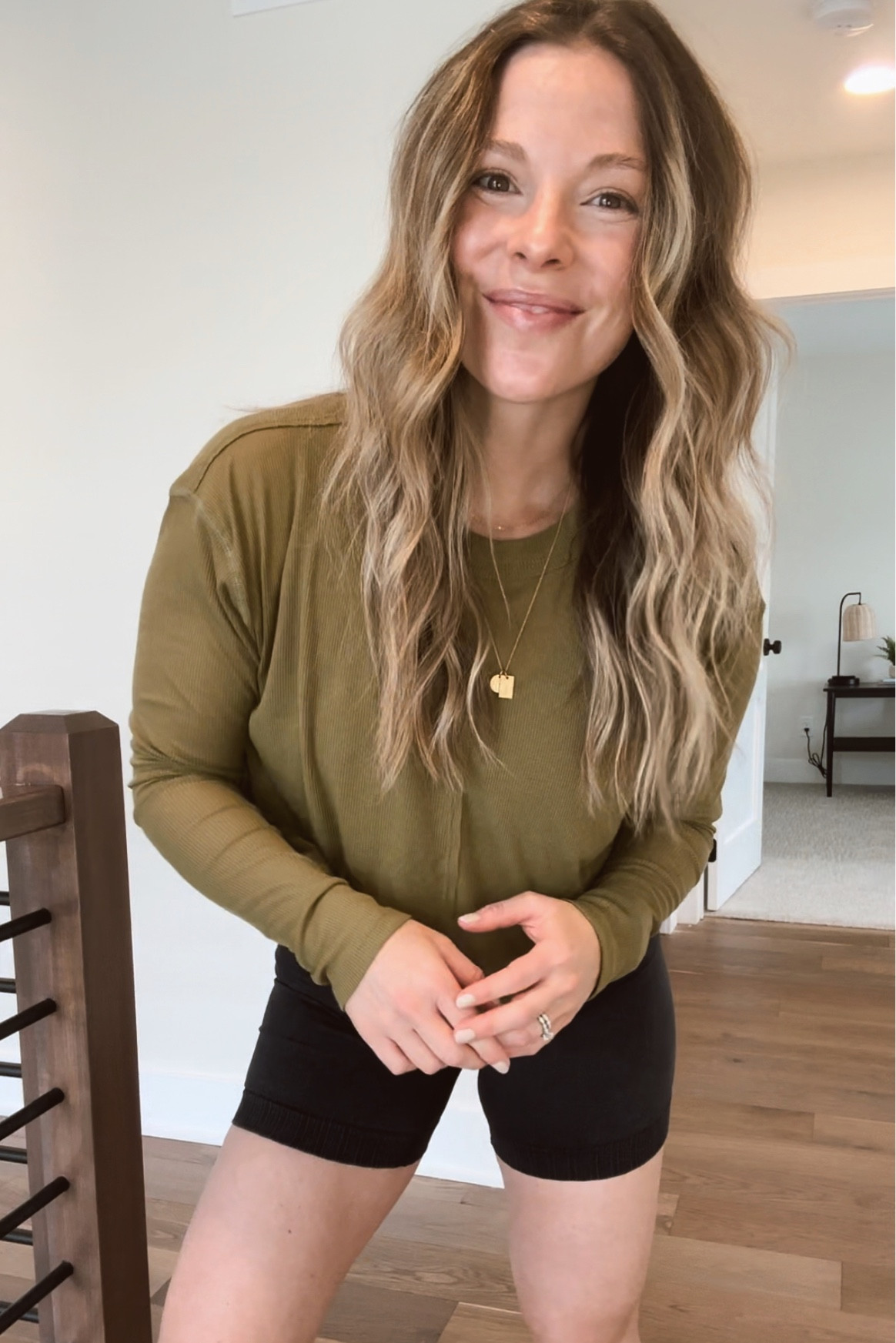 Love this layered combo for spring form target and free people! Wearing my true size small in both!