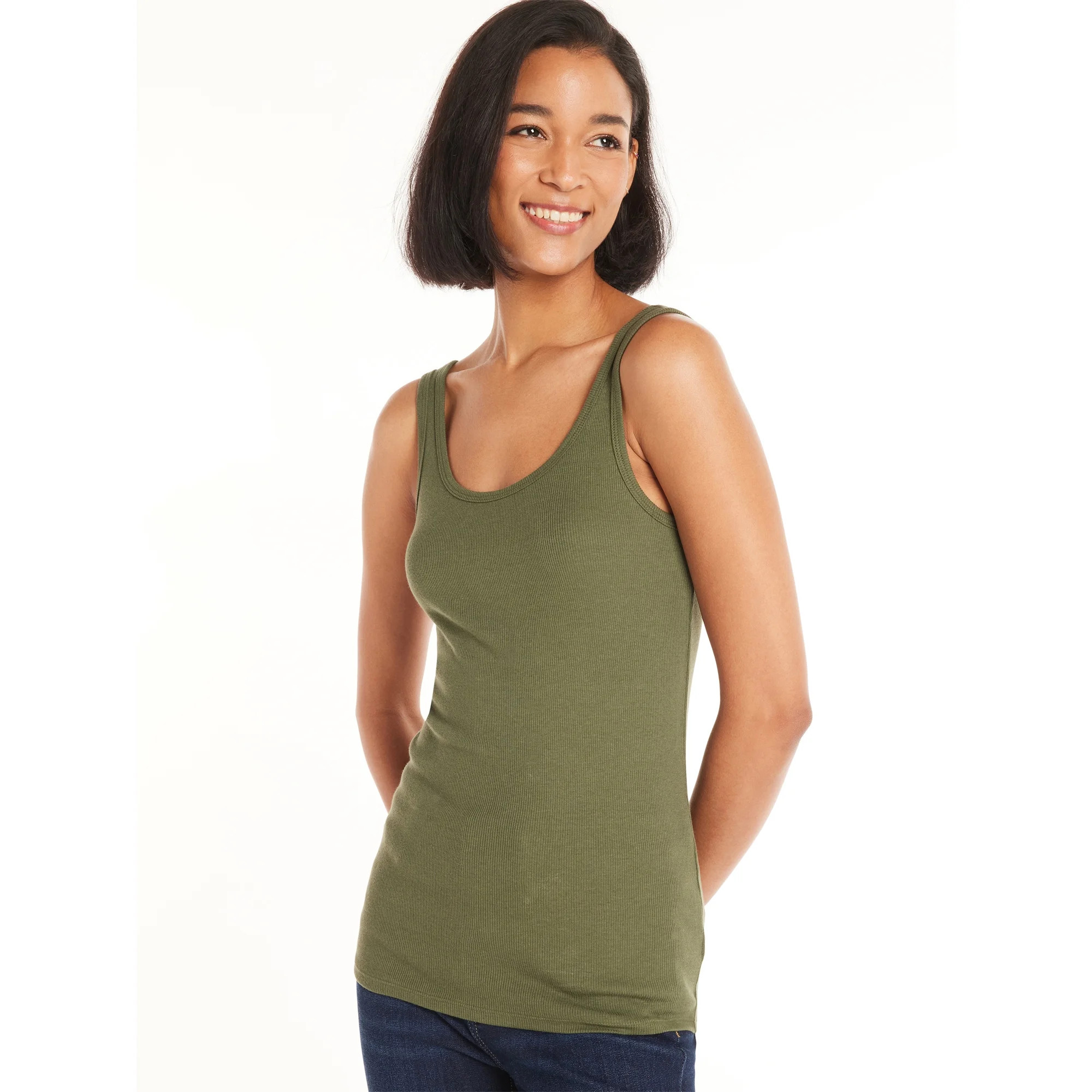 Time and Tru Women's Rib Tank | Walmart (US)
