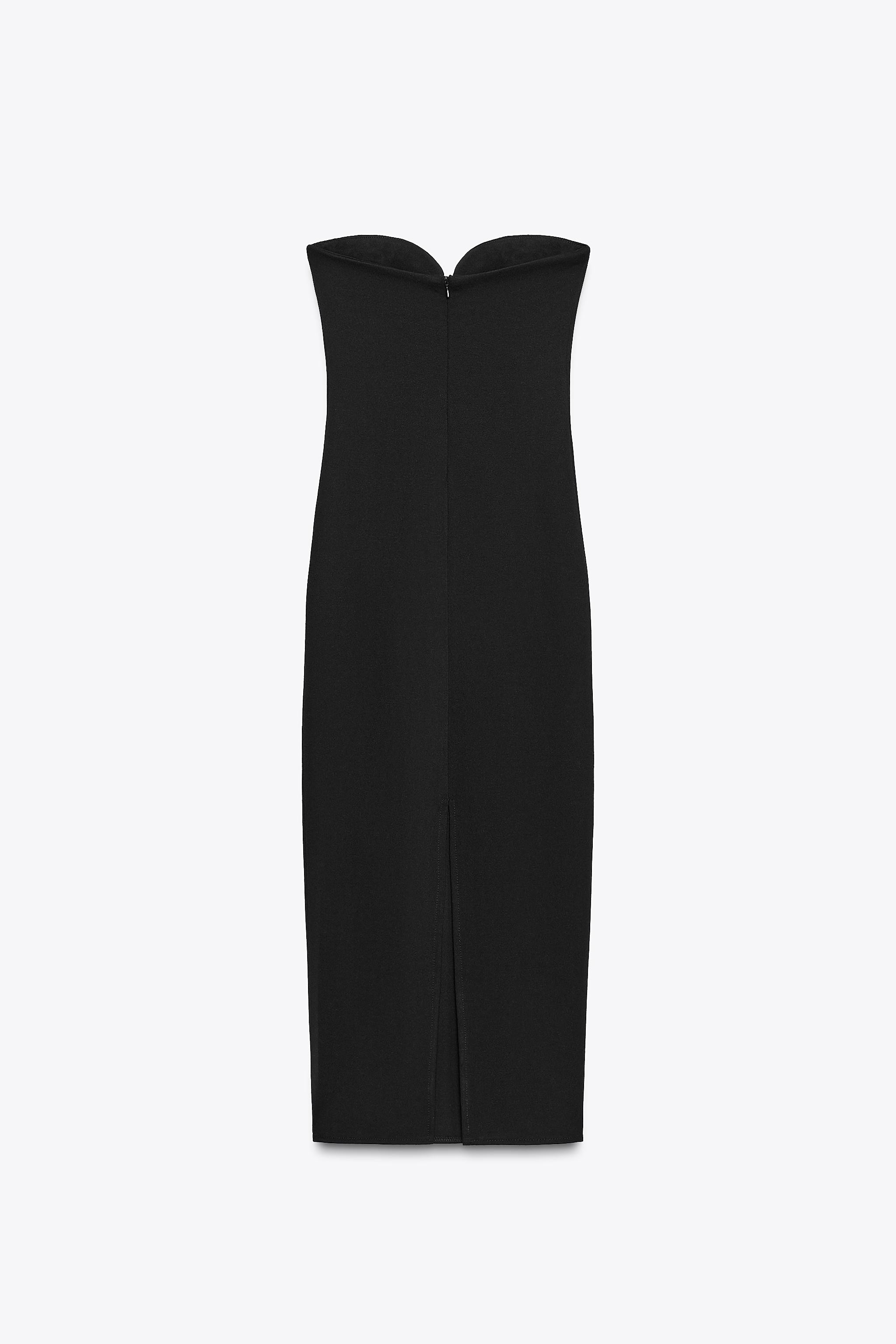 SWEETHEART NECKLINE MIDI DRESS | Zara UK
