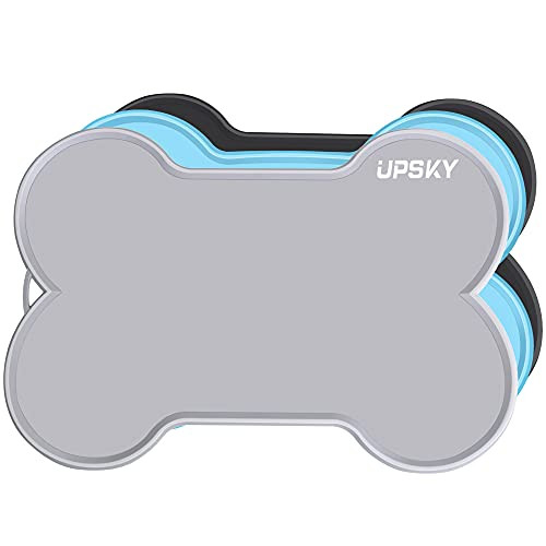 UPSKY Dog Cat Food Mat Large 22" x 16" Non-Slip Pet Dog Feeding Mat Waterproof Silicone Dog Food Tra | Amazon (US)