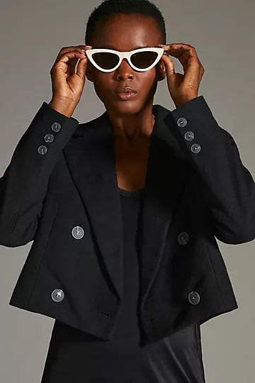 Maeve Cropped Double-Breasted Jacket | Anthropologie (US)