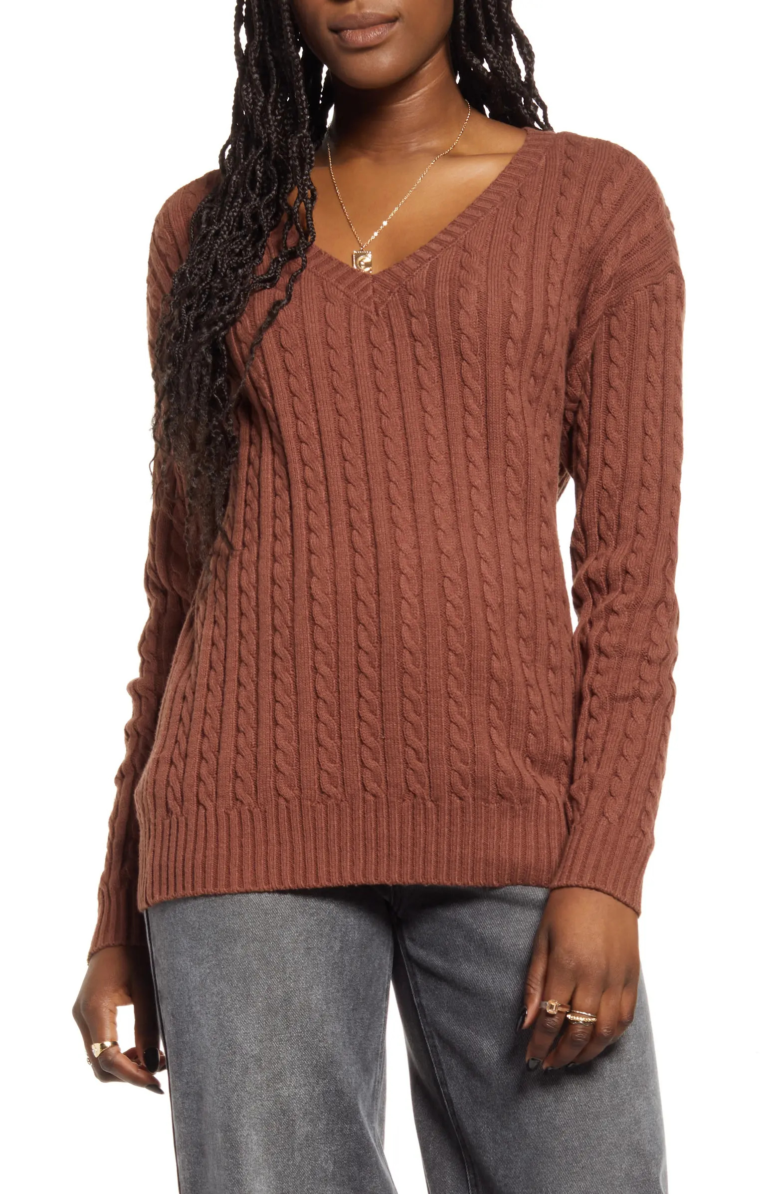 Cable Knit Cotton & Recycled Polyester Sweater | Nordstrom