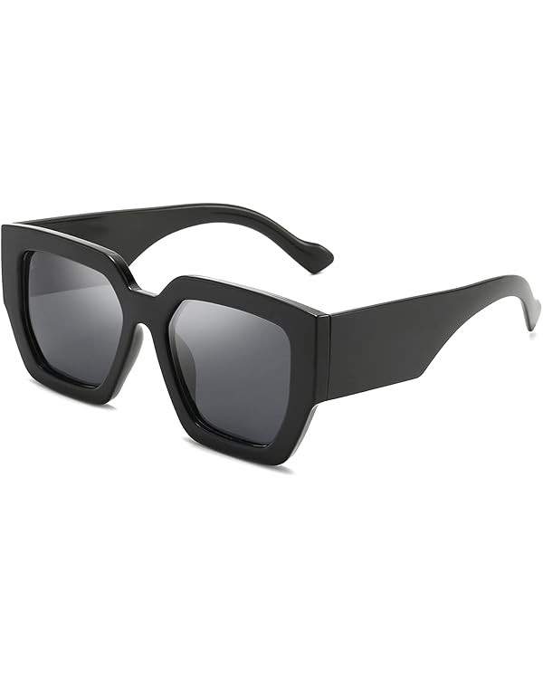 Oversized Square Polarized Sunglasses for Women Trendy Classic Retro Large Frame Sunglasses Ladie... | Amazon (US)