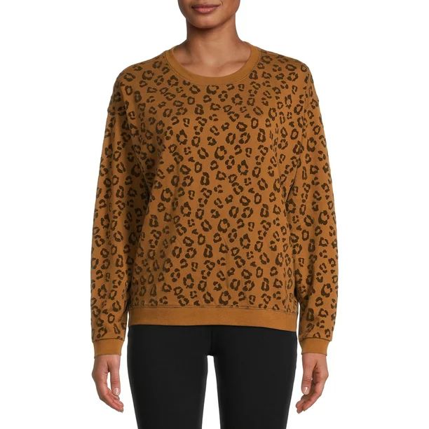 Time and Tru Women's Animal Print Sweatshirt - Walmart.com | Walmart (US)