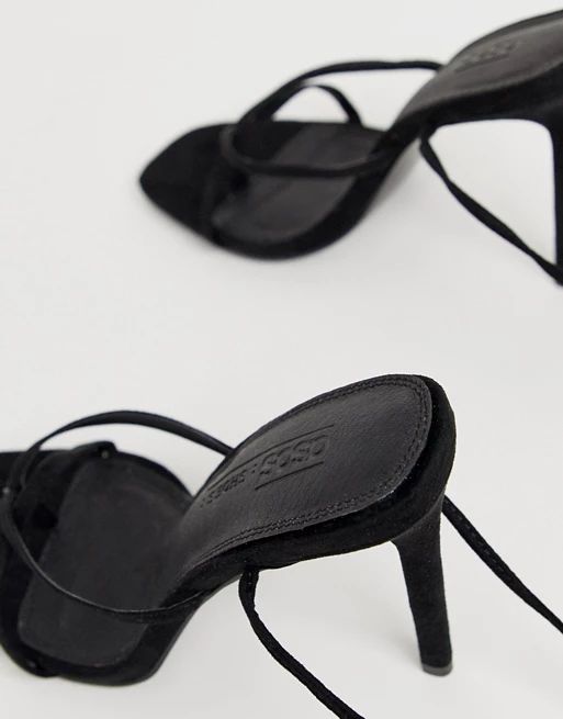 ASOS DESIGN Navigate barely there heeled sandal in black | ASOS UK