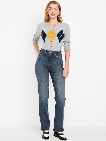 Extra High-Waisted Straight Jeans | Old Navy (US)