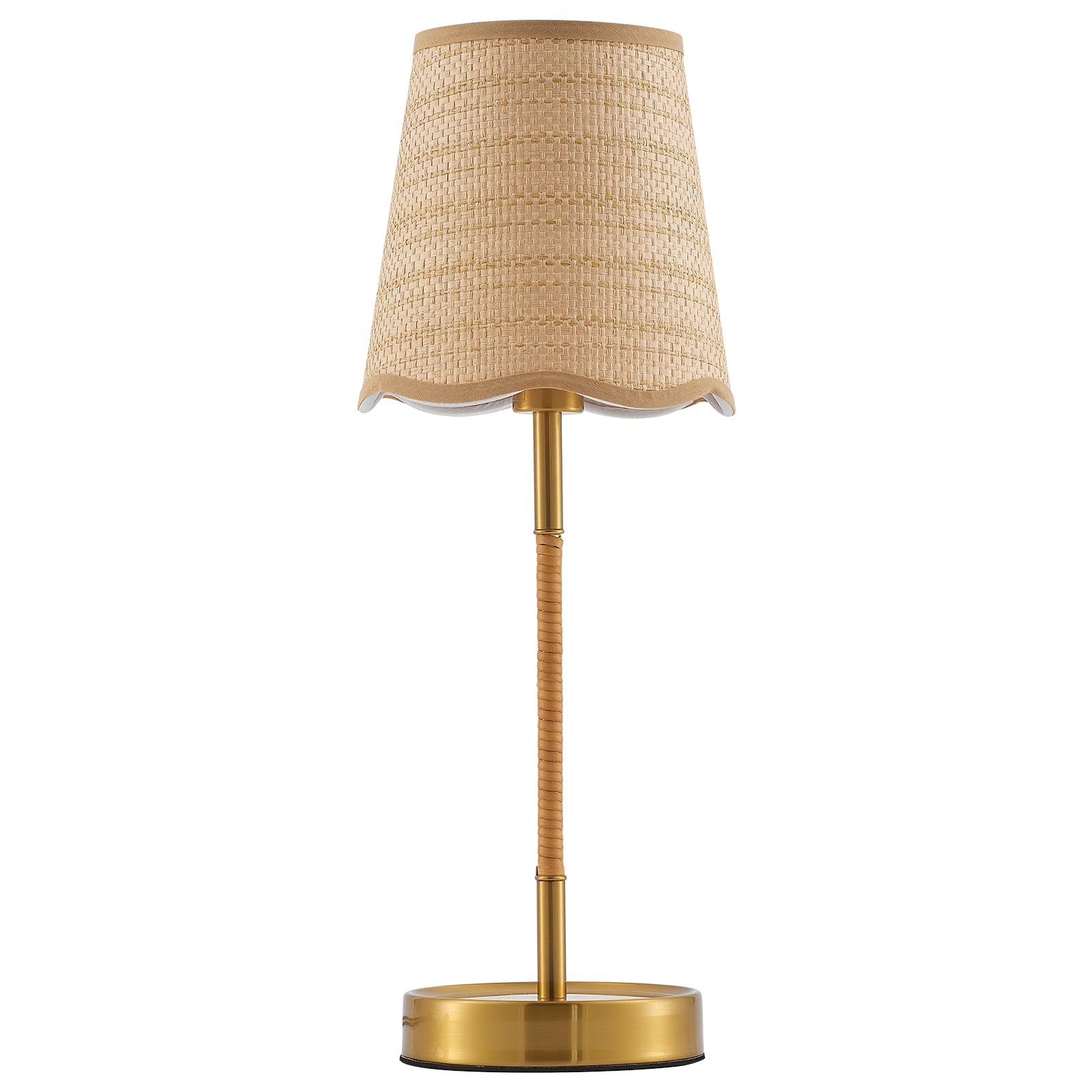 Boho Hand Woven Rattan Table Lamp Natural Wicker Desk Lamp Brass Table Lights for Bedsides Bedroo... | Amazon (US)