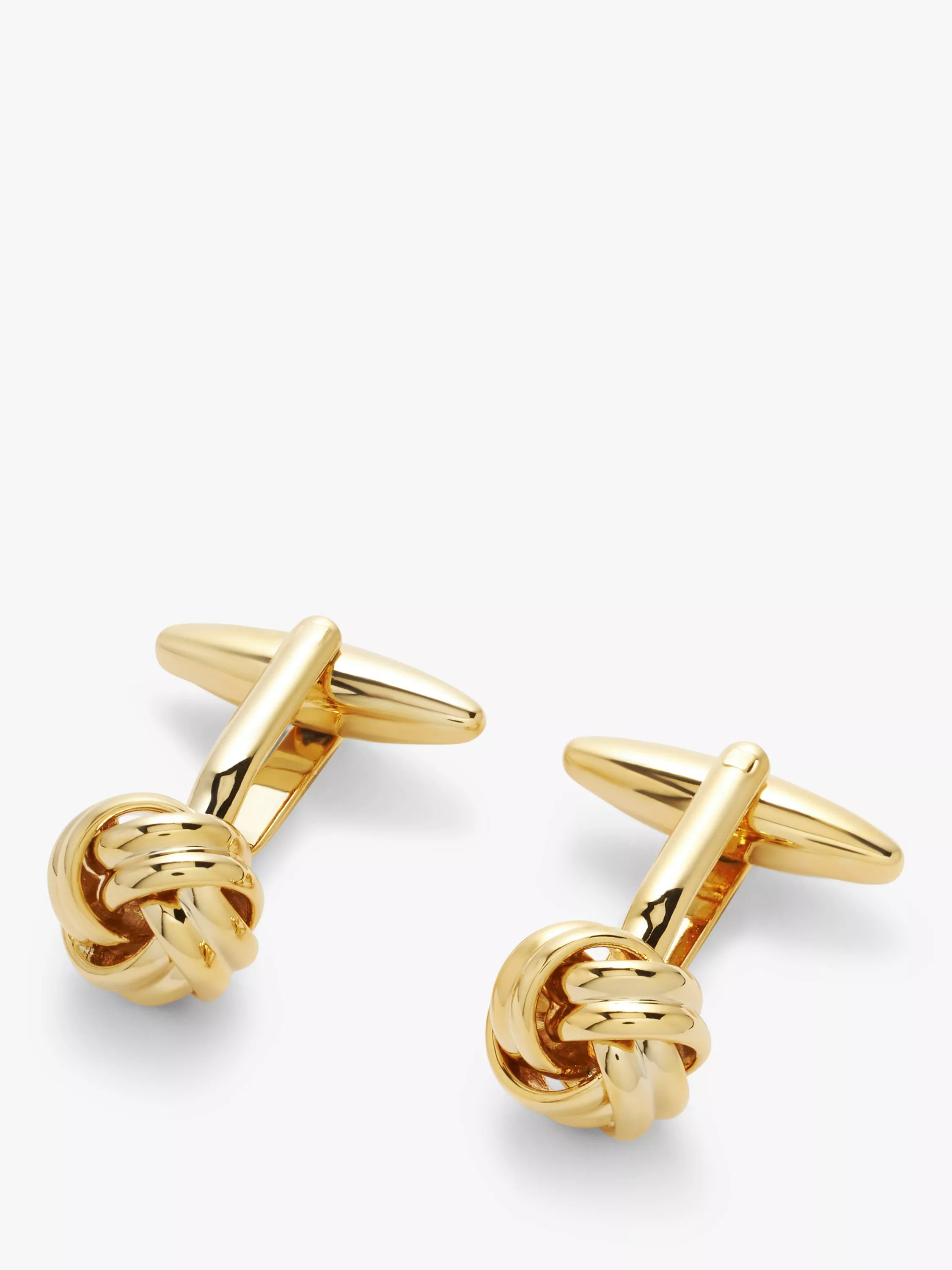 John Lewis Classic Knot Cufflinks, Gold | John Lewis (UK)