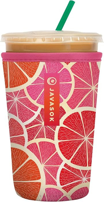 Sok It JavaSok Iced Coffee & Cold Soda Insulated Neoprene Cup Sleeve (Sunshine Slices, Medium: 22... | Amazon (US)