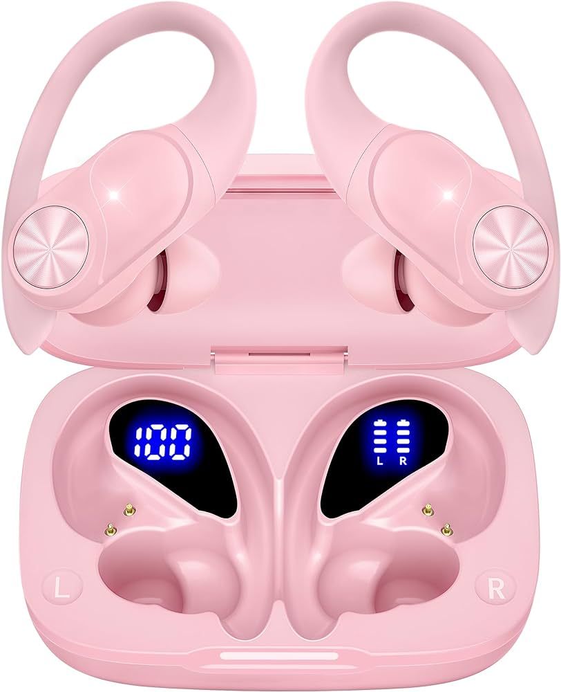 Bluetooth Headphones Wireless Earbuds 80hrs Playtime Wireless Charging Case Digital Display Sport... | Amazon (US)