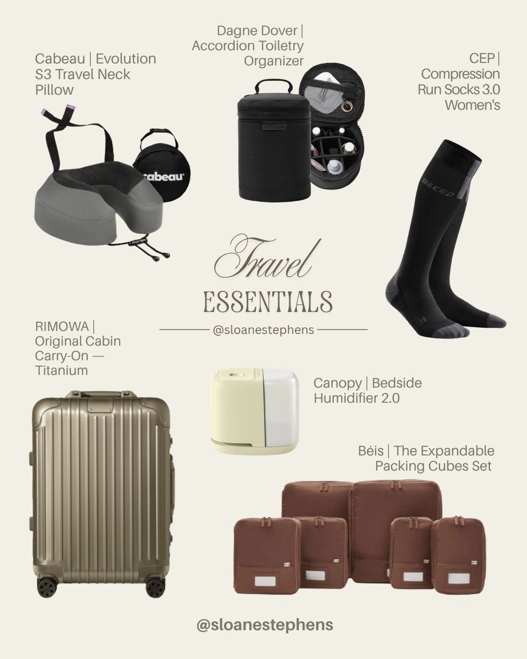 The ultimate long-haul flight survival kit. 🛫 If you want to know how to pack light without sacrificing your wellness or beauty routine, these are the best travel accessories to add to your list.

Maintain your skin’s hydration with a portable bedside humidifier, keep your luggage perfectly organized with compression packing cubes, and protect your circulation during long flights with elite-tier running compression socks. This is minimalist travel aesthetic meets maximum functionality.

#LTKtravel #MinimalistTravel #TravelOrganization #AirportStyle #HealthyTravel #RimowaCabin

#LTKtravel #LTKsummer