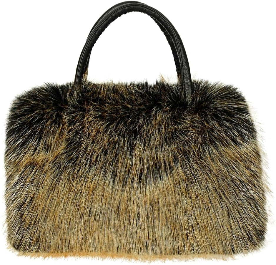 Furry Shoulder Bag for Women Fuzzy Faux Fur Large Tote Handbag Cute Soft Fluffy Purse | Amazon (US)
