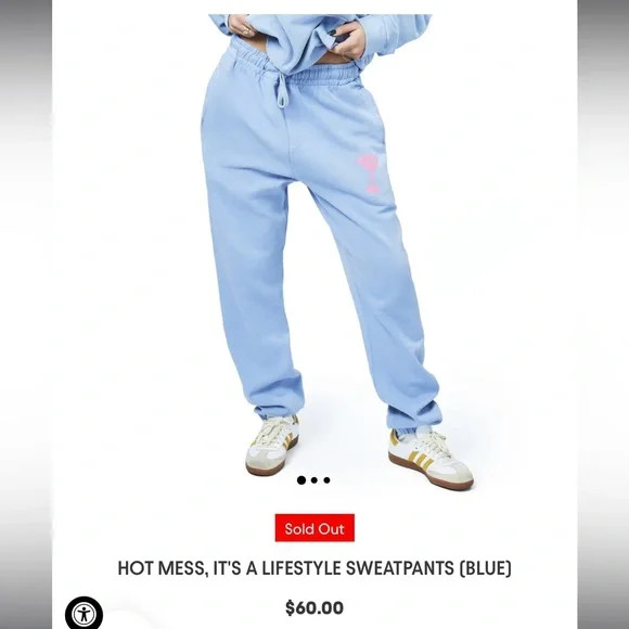 Alix Earle Hot Mess Merch | Blue Sweatpants | XXL | Poshmark