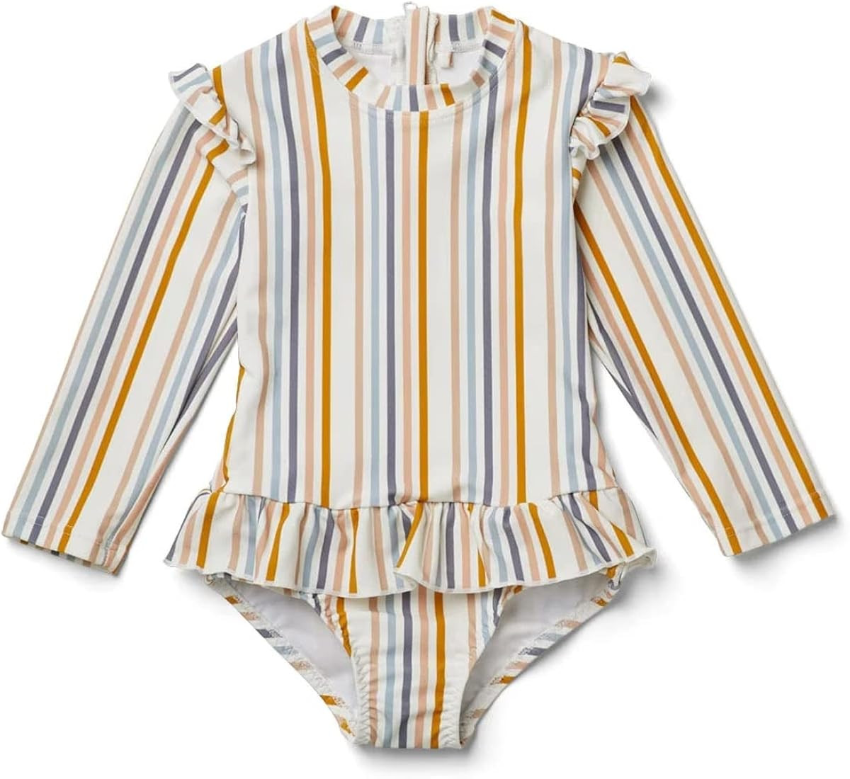 LDIOIF Girls One Piece Long Sleeve Swimsuit Stripe Seersucker Bathing Suit Zipper Rash Guard Surf... | Amazon (US)