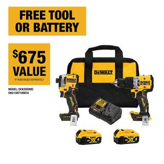 DEWALT 20V MAX XR Hammer Drill and ATOMIC Impact Driver 2 Tool Cordless Combo Kit with (2) 4.0Ah ... | The Home Depot