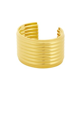 Saint Laurent Cuff Bracelet in Dore - Metallic Gold. Size L (also in ). | FWRD 