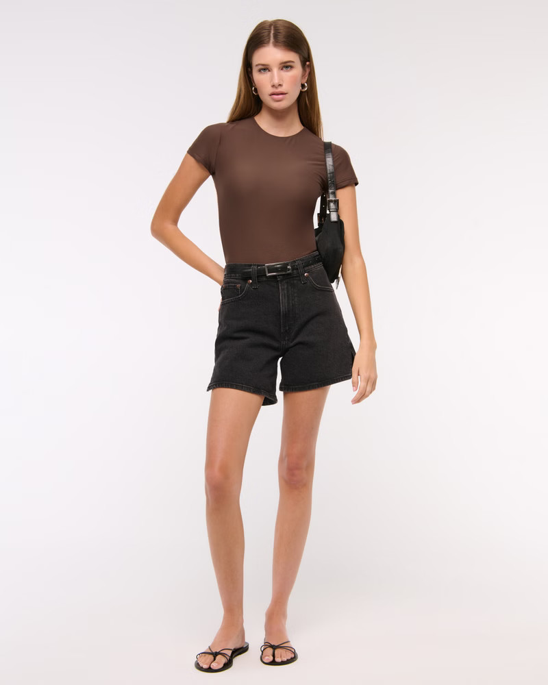 Women's Soft Matte Seamless Tee Bodysuit | Women's Tops | Abercrombie.com | Abercrombie & Fitch (US)