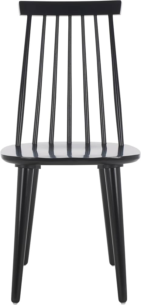 SAFAVIEH Burris Wood Accent Chair Set of 2, 17.7" Seat Black AMH8511A | Amazon (US)