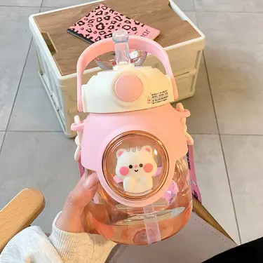 Cute Panda Water Bottle With Straw Kawaii Cartoon Leakproof - Temu | Temu Affiliate Program
