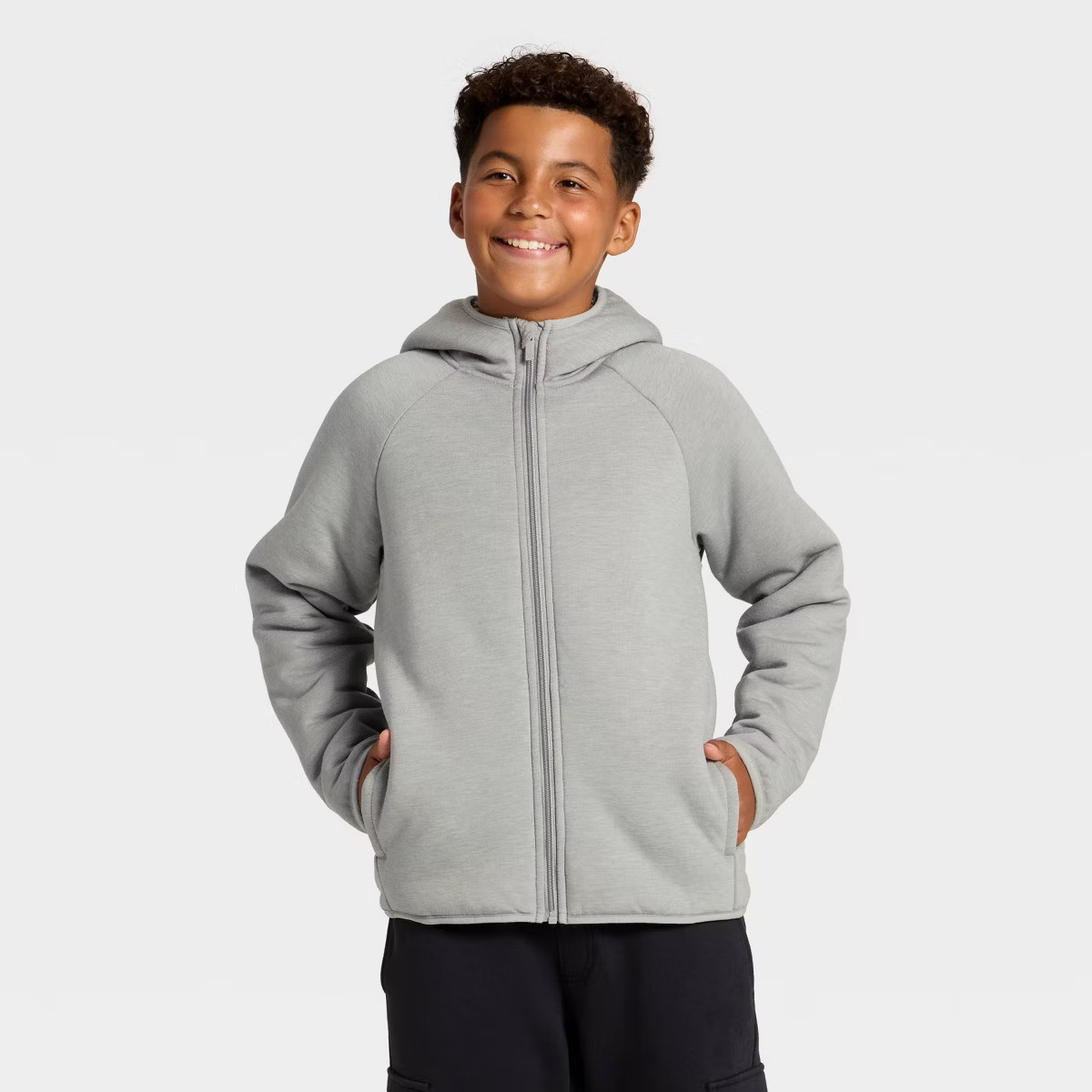 Boys' High Pile Fleece Lined Full Zip Hoodie - All In Motion™ | Target
