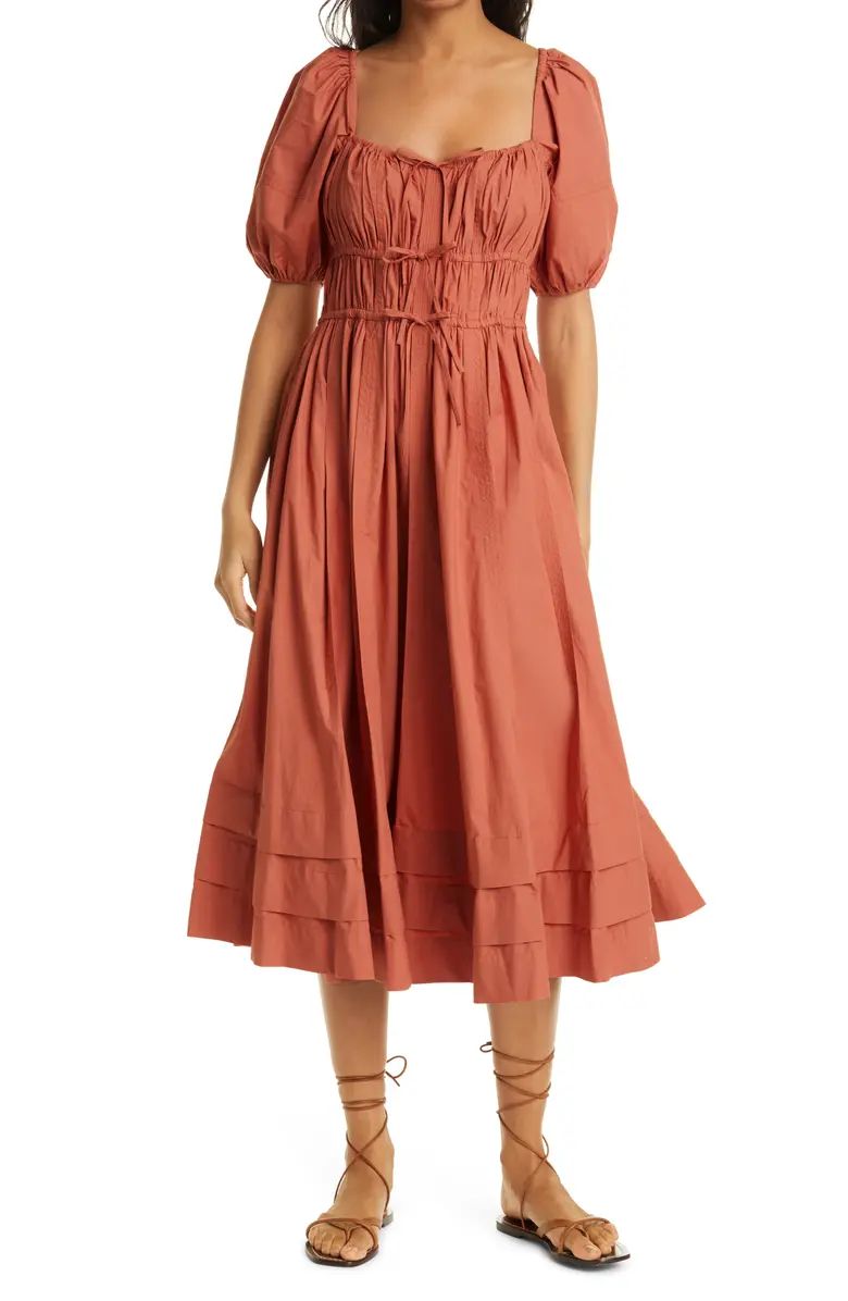 Ulla Johnson Palma Puff Sleeve Cotton A-Line Dress | Nordstrom | Nordstrom