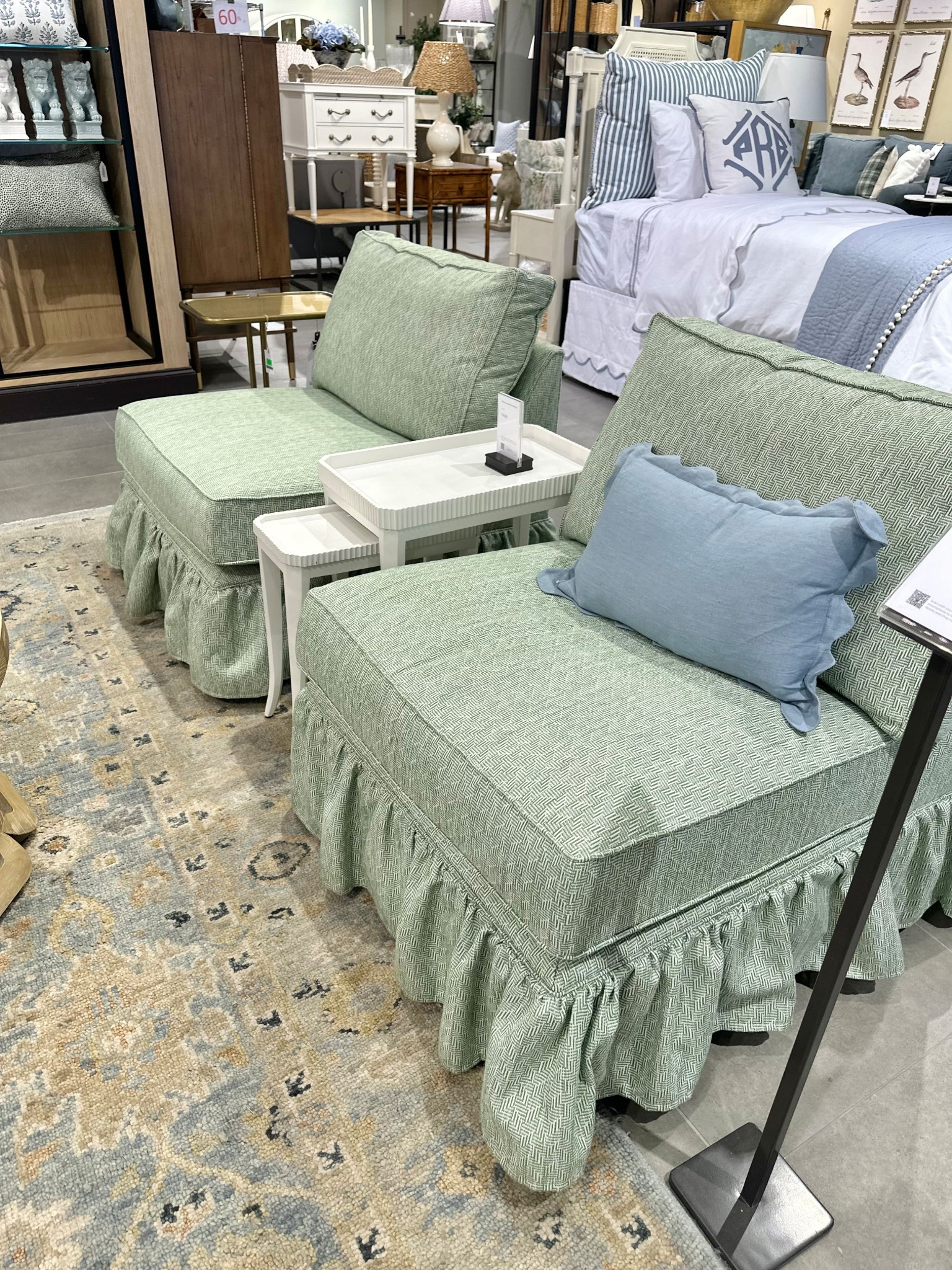 Found some look for less ruffle chairs! ✨ skirted accent chair 