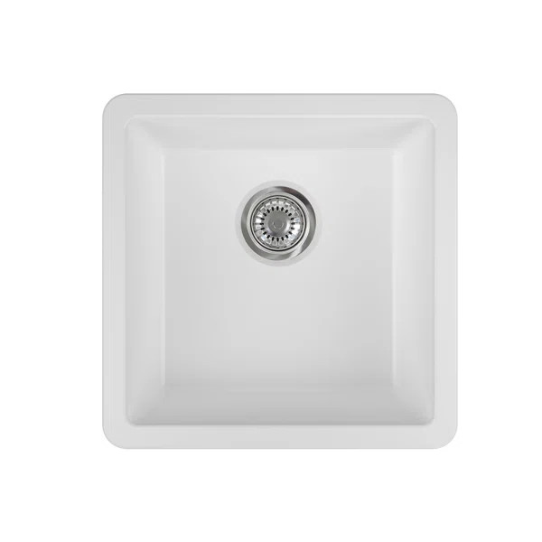 Yorkshire Undermount Fireclay 17" L x 17" W Kitchen Sink With Strainer | Wayfair North America