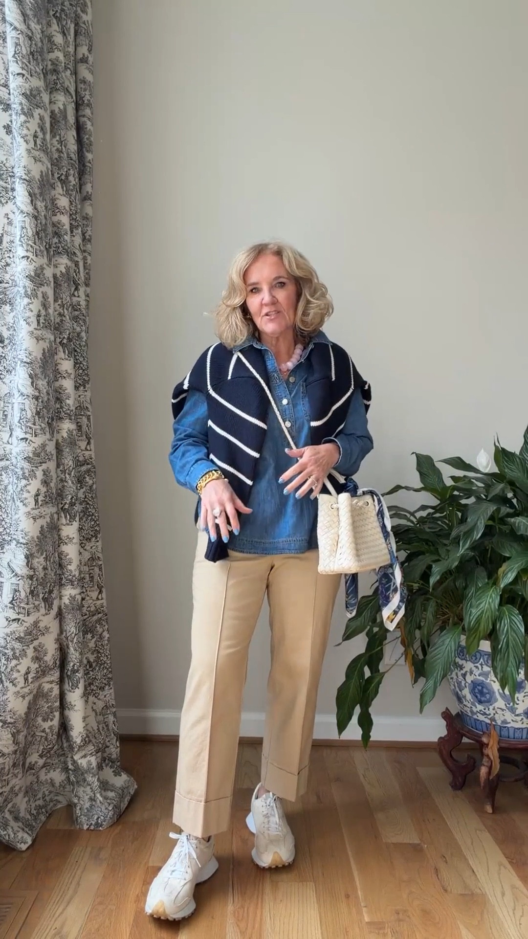  Talbots classic pieces 
Pants size 8 petite 
Denim popover size medium petite 
Cotton sweeter true to size 


 

#LTKspring #LTKspringtrends #LTKOver40