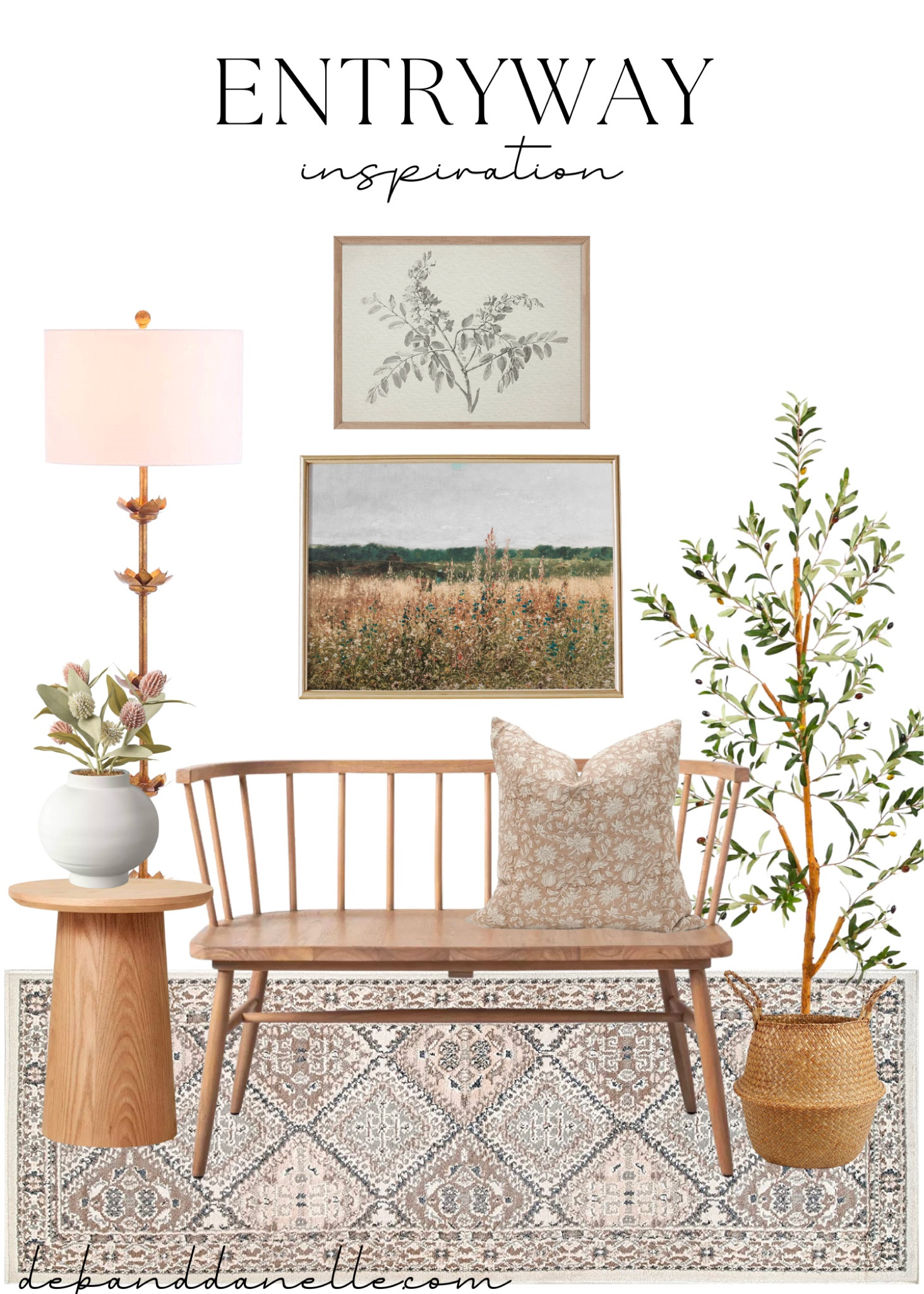 Entryway idea 

Entryway, bench, throw pillow, faux tree, side table, spring print, vintage lamp, basket, Deb and Danelle 

#LTKSeasonal #LTKhome #LTKsalealert