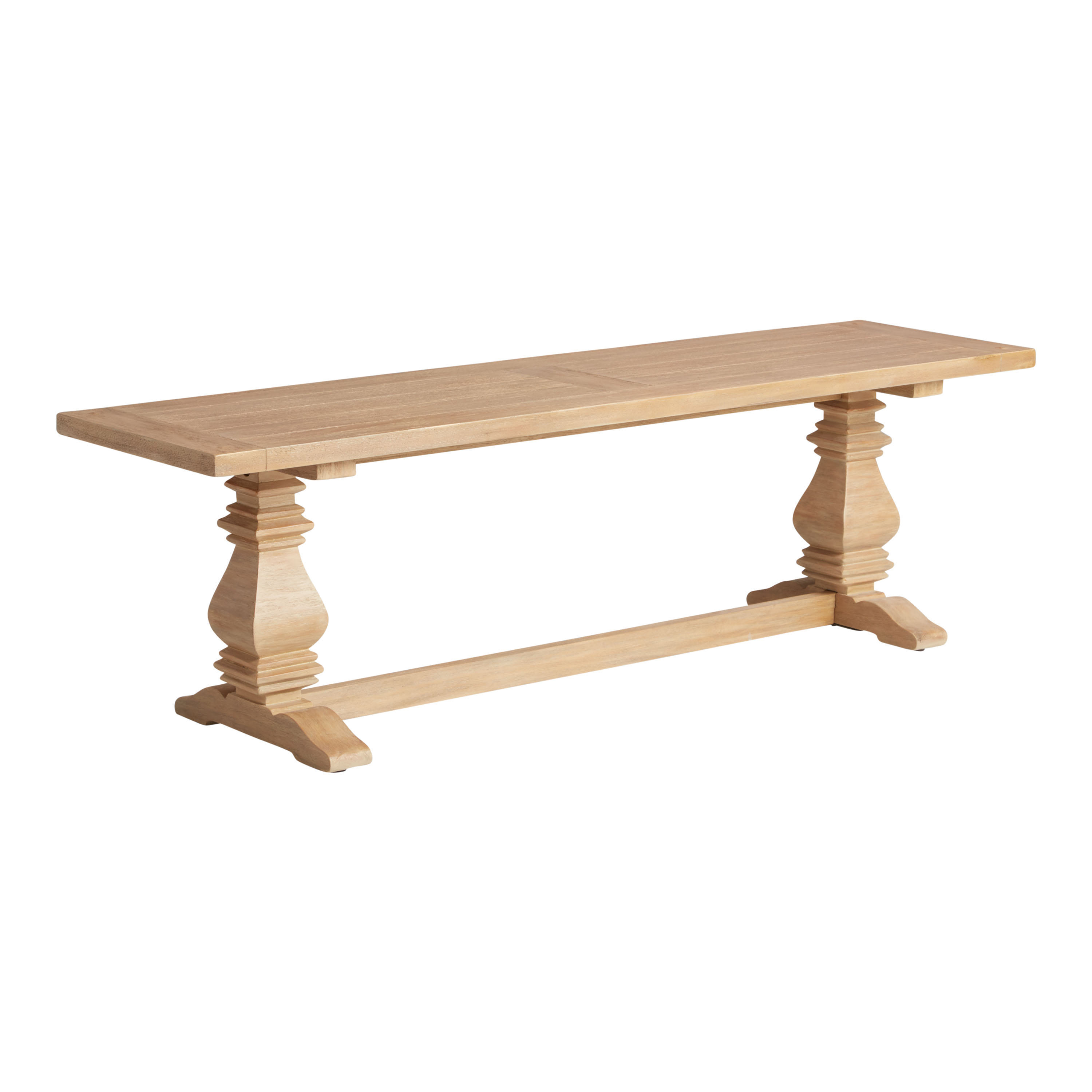 Avila Washed Natural Wood Dining Bench | World Market