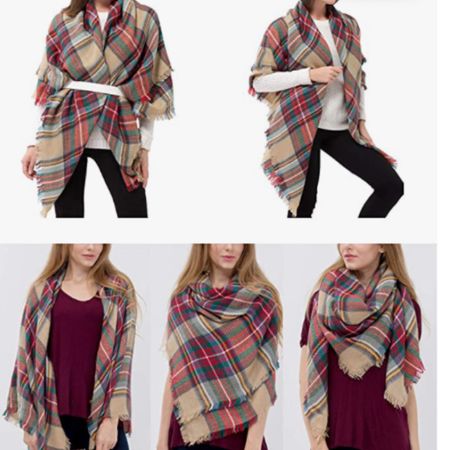Thanksgiving Outfit Idea

Cashmere-like acrylic fabric
Imported
Flap closure
Machine Wash
keep warm
Blanket Shawl Scarves, Soft As Cashmere! Warm As Fleece! - Blanket scarves measure 57"*57" when laying flat. Made of the cashmere-like acrylic fabric. This blanket scarf is soft and warm, which is perfect with our cute gloves for cold weather and is a great fall companion for your autumn and winter wardrobe.
Versatile Oversized Square Scarf - Whether coiled around your neck or worn as a shawl, this plaid wrap scarf is great for you. It's large enough if you want to wear as a belted shawl. Or you can really use it as a blanket. Would be great for traveling.

#LTKsalealert #LTKstyletip #LTKunder50