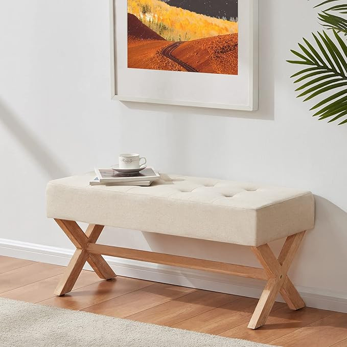 HUIMO 35-inch Entryway Bench, Upholstered End of Bed Bench for Living Room, Bedroom. Dinning Benc... | Amazon (US)