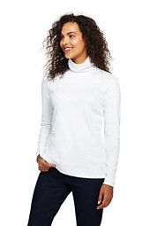 Women's Tall Shaped Supima Turtleneck-White,S | Lands' End (US)