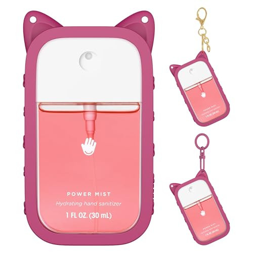 1 Pack Silicone Case Compatible with Touchland Hand Sanitizer Spray (Fit for 1 FL OZ/30 mL Ver), Portable keychain Cute Color Ears (Rose Pink) | Amazon (US)