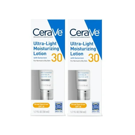 CeraVe Ultra-Light SPF 30 Moisturizing Lotion 1.7 oz (Pack of 2) | Walmart (US)