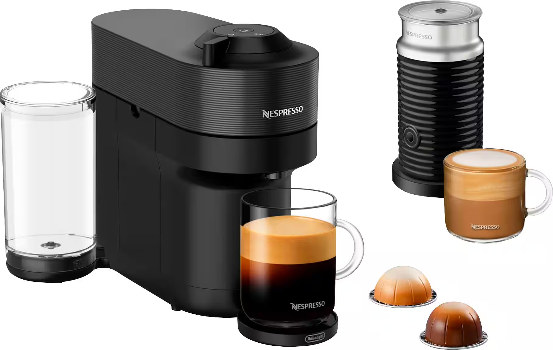 Nespresso - Vertuo Pop+ Coffee and Espresso Maker by De'Longhi with Milk Frother - Liquorice Black | Best Buy U.S.