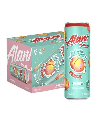 Alani Nu JUICY PEACH, Sugar Free, Low Calorie Energy Drinks, 200mg Caffeine, Biotin, B Vitamins, Zero Sugar, 10 Calories, 12 Fl Oz Cans, 12 Pack | Amazon (US)